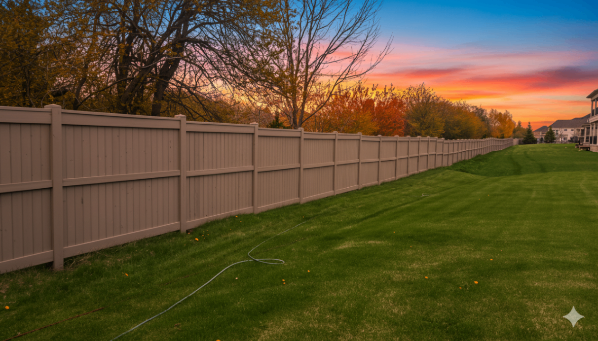 Fence staining Brampton Ontario - professional spray application on wood fence