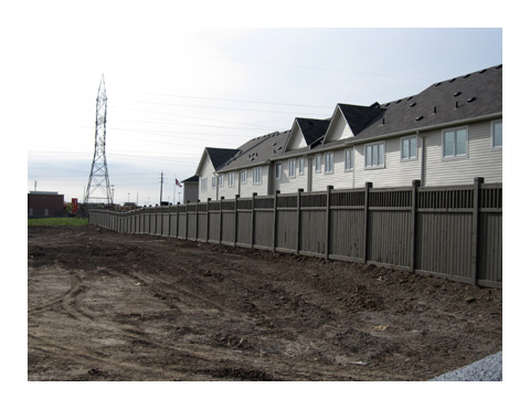 Fence painting Brampton GTA - completed commercial fence staining project